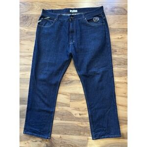 46x29 Skater Y2K Phat Farm Baggy Wide Leg Embroidered Denim Jeans Hip Hop Jeans